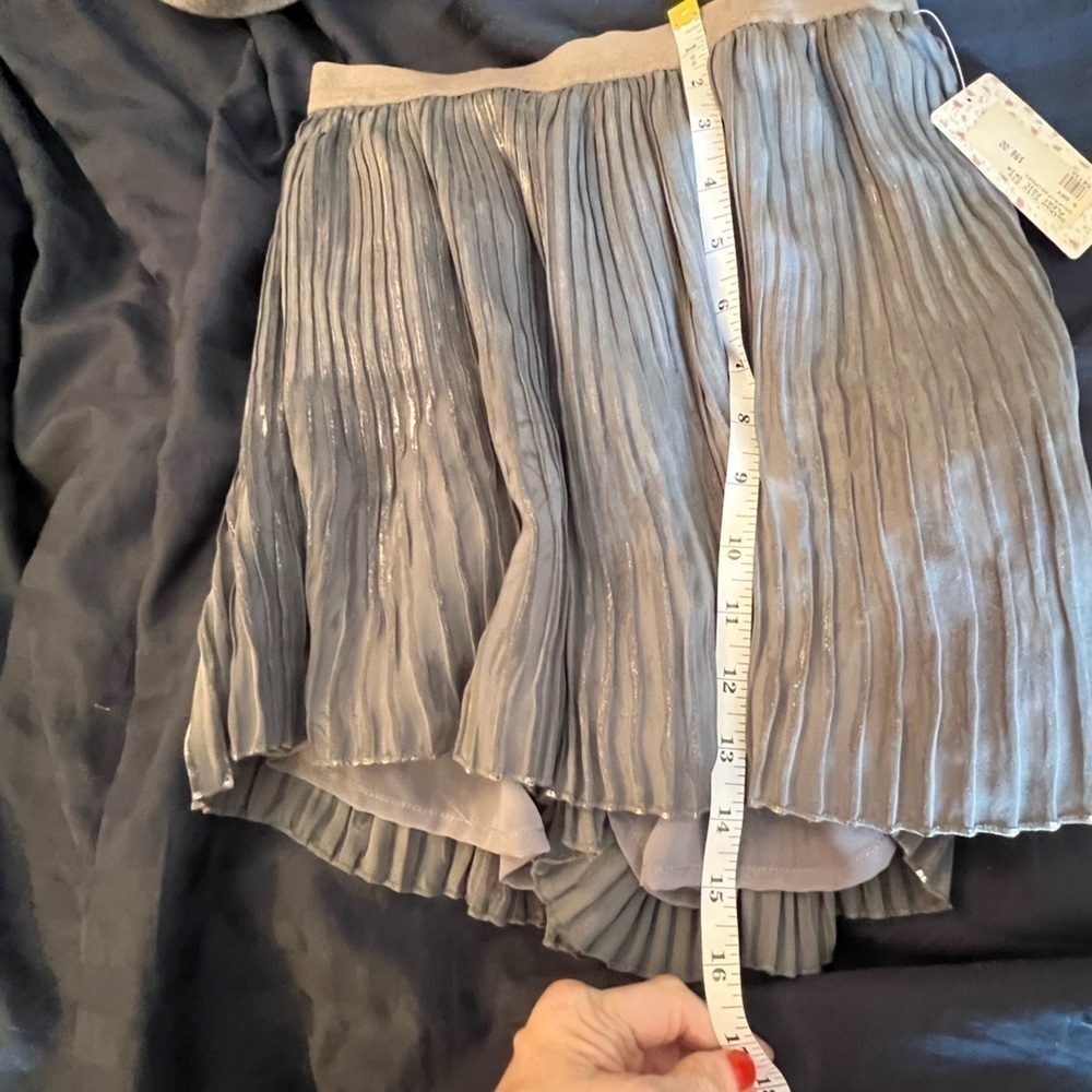 FREE People gunmetal miniskirt, slip, metallic, s/p - Picture 2 of 8